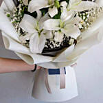 Charming White Lilies Bouquet Deluxe