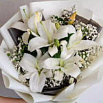 Charming White Lilies Bouquet Deluxe