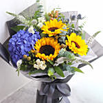 Blooming Mixed Flowers Beautifully Wrapped Bouquet