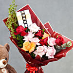 Classic Blooms and Chocolates with Teddy bear