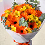 Delightful Gerberas N Alstroemeria Bouquet