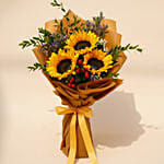 Mesmerising Sunflowers Beautifully Tied Bouquet