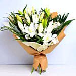 White Beauty Lilies Bouquet Standard