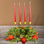Decorated Christmas Wreath with Candles