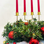 Decorated Christmas Wreath with Candles