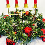 Decorated Christmas Wreath with Candles