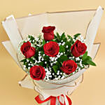 Valentines 6 Roses Bouquet