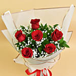 Valentines 6 Roses Bouquet