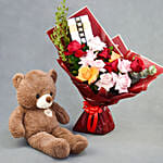 Classic Blooms and Chocolates with Teddy bear