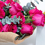 lovely Gift Basket with Cake and Flower Bouquet