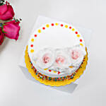 lovely Gift Basket with Cake and Flower Bouquet