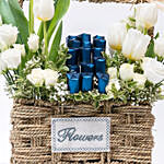Tulips & Roses Arrangement Basket