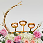 Flowers & Chocolates Arrangement With Candle Holder