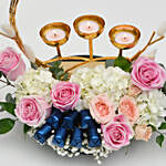 Flowers & Chocolates Arrangement With Candle Holder