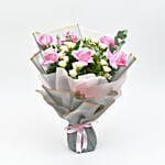 Pink & White Fresh Flowers Bouquet