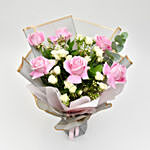 Pink & White Fresh Flowers Bouquet
