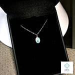 Ethiopian Opal Silver Necklace Silver Color