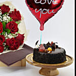 Red Roses & Fudge Cake Love