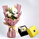 Attractive Roses & Gerberas Bouquet With Patchi Chocolates