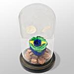 Brazil Flag Forever Rose in Glass Dome