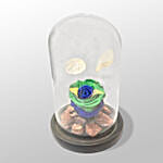 Brazil Flag Forever Rose in Glass Dome