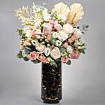 Exquisite Mixed Flowers In Black Vase