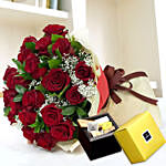 Lovely Bouquet of Roses With Patchi Chocolates