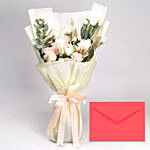 Serene Bouquet of Mixed Flowers With Greeting Card