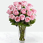 Vase Of Delicate Pink Roses