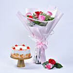 Rose Trio with Cake
