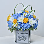 Hydrangea Elegance with Yellow Roses