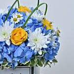 Hydrangea Elegance with Yellow Roses