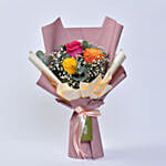 Attractive Bouquet Of Multicolored Roses