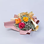 Attractive Bouquet Of Multicolored Roses