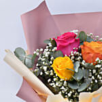 Attractive Bouquet Of Multicolored Roses