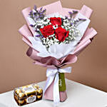Blush Bouquet Of Love With Ferrero Rocher