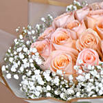 Fresh Peach Color 20 Roses Bouquet