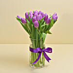 10 Purple Tulips Arrangement