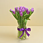 20 Purple Tulips Arrangement