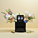 Flower Arrangement with Couple Watch