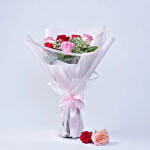 Beautiful 6 Roses Bouquet With Chocolate Cake