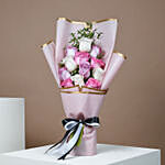 Pretty Rose Flower Bouquet N Fruit Mono Cake