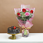 Loves Blushing Roses & Chocolate Cake