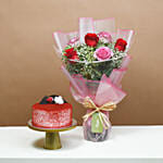 Loves Blushing Roses & Red Velvet Cake