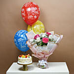 Radiant Rose Elegance Cake Surprise Combo