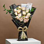 Serenity in Peach Roses Bouquet