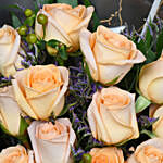 Serenity in Peach Roses Bouquet