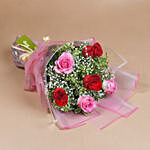 Gorgeous Roses Bouquet With Triple Chocolate Cake