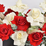 Red and White Roses Beauty Box