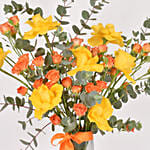 Yellow and Orange Roses Vase